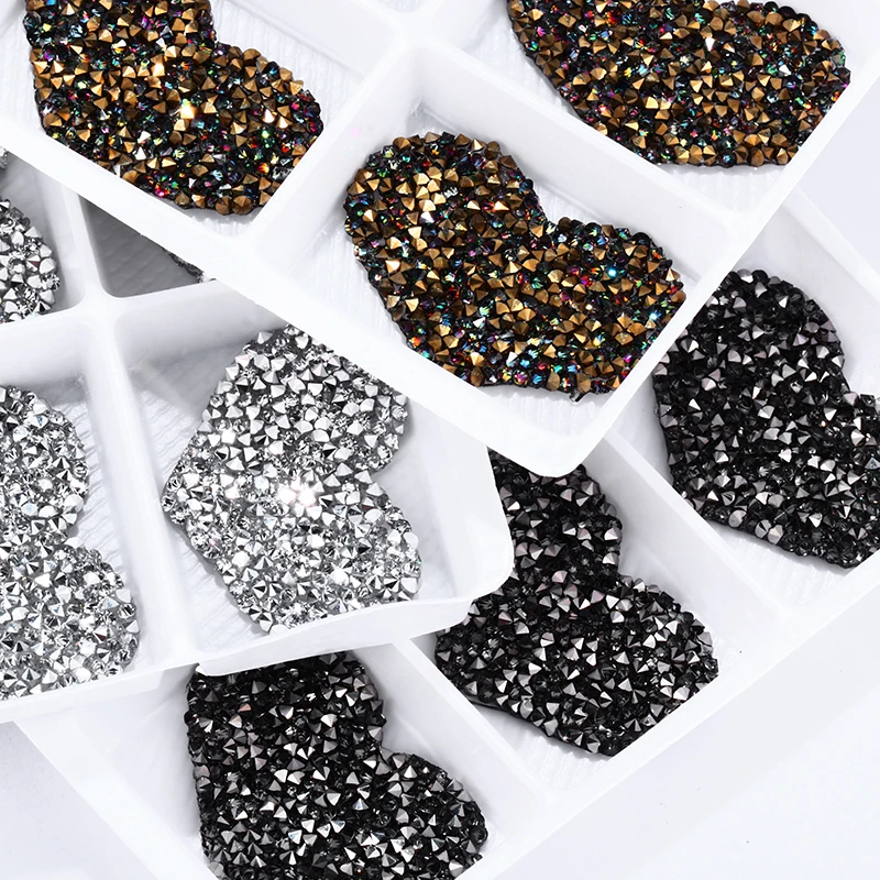 Стразы в форме сердца 20x28 мм без горячей фиксации не самоклеющиеся аппликация