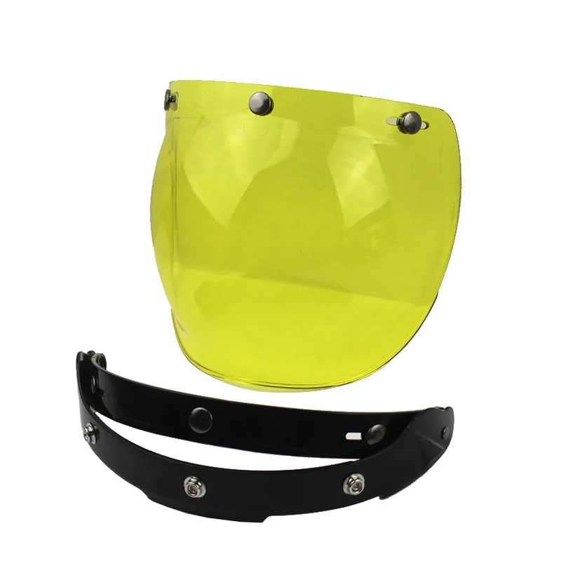 Мотоциклетное ветровое стекло с 3 кнопками для винтажного шлема зеркальный