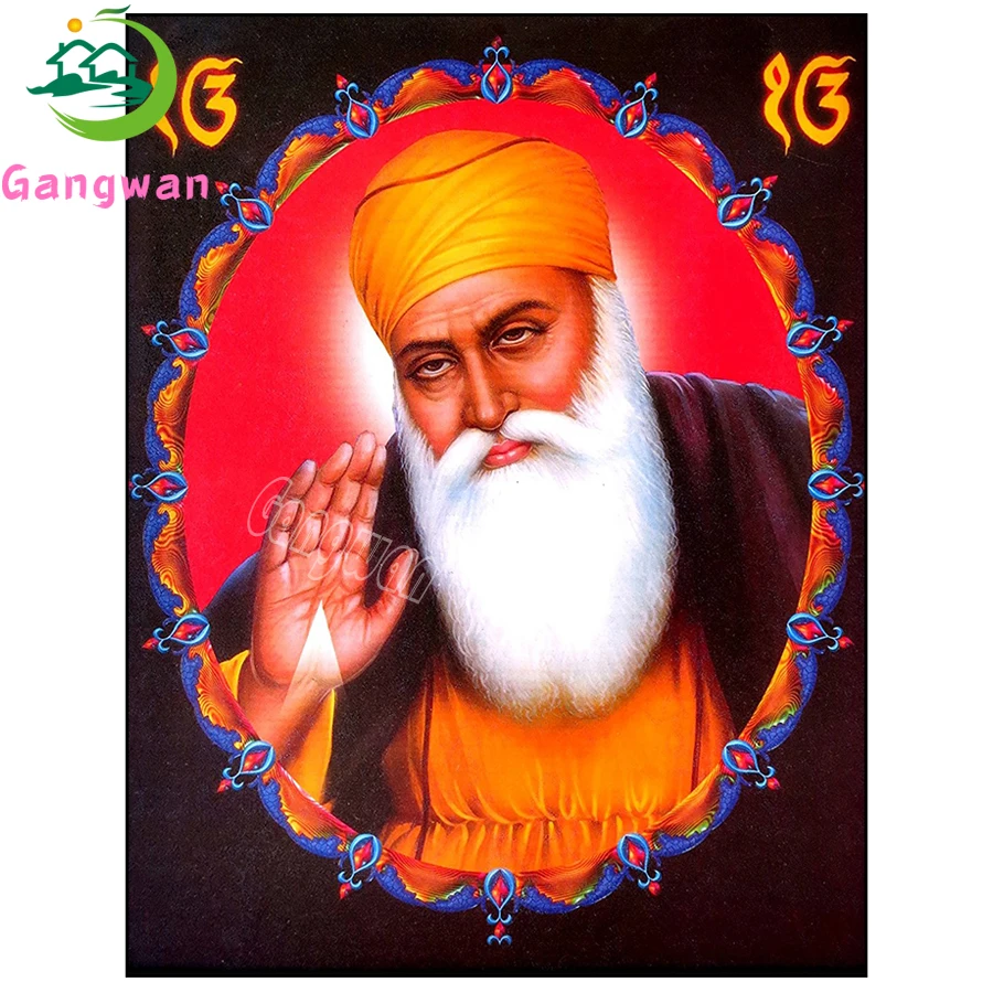 

Guru Nanak арт камни в форме ромба круглый дрель DIY наборы для алмазной живописи Настенная картина Стразы мозаика, алмазная вышивка крестиком