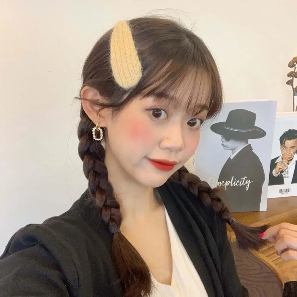 Заколка для волос шерстяная осенне зимняя| |