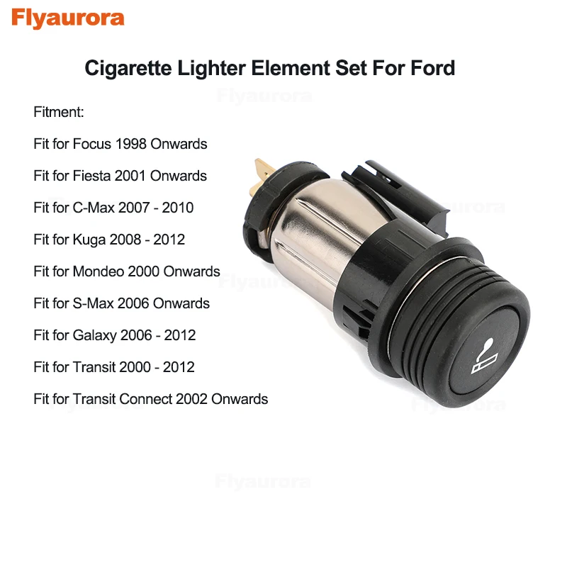 Набор элементов прикуривателя для Ford Focus Fiesta C/S-Max Kuga Mondeo Galaxy Transit 1999-2021 98AG15K047AD