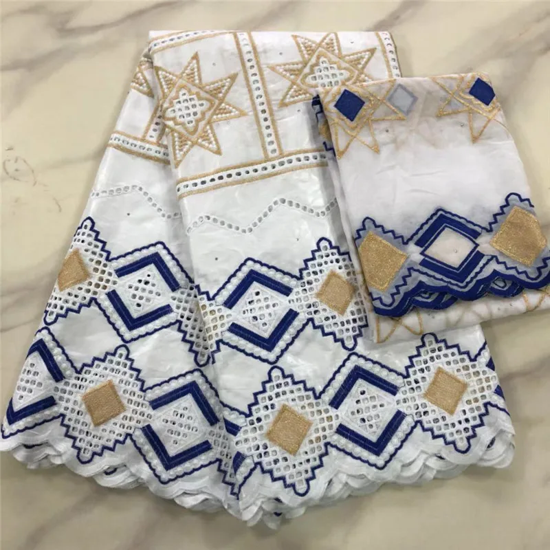 

African Guinea Bazin Brocade Damask Fabric for Femme Robe New Bazin Riche Brode with Swiss Cotton Lace fpl1115