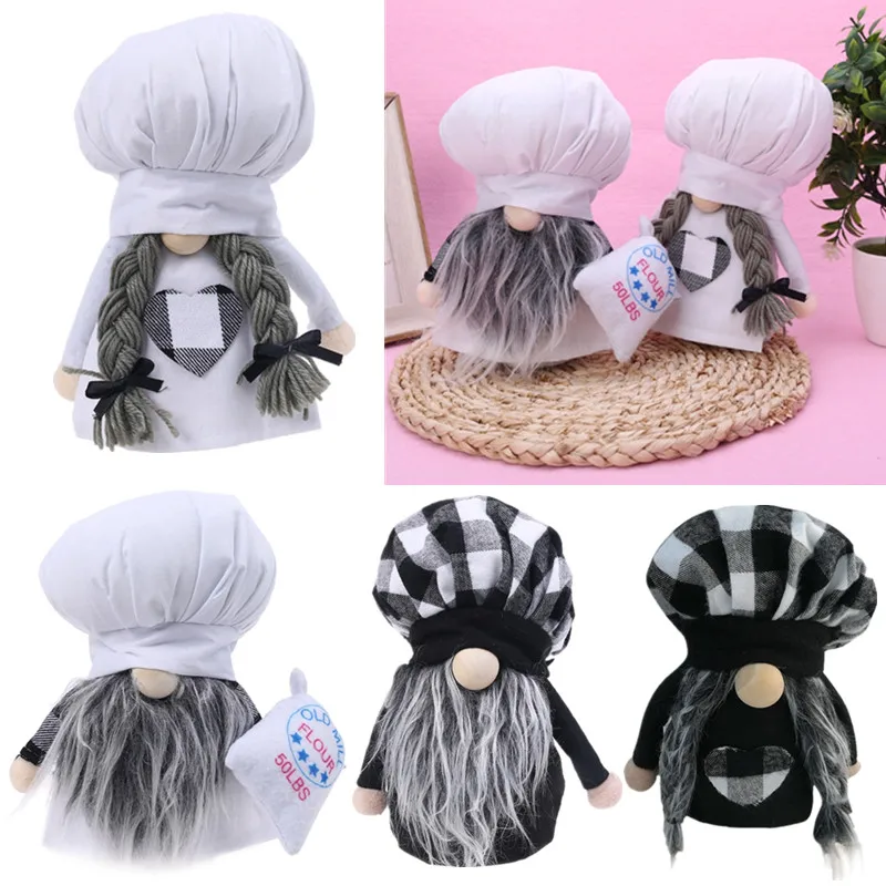 

Valentine's Day Couple Doll Cooking Tomte Gnome Decor Handmade Baby Plush Doll Swedish Stuffed Doll Toys Home Kids Room Decor