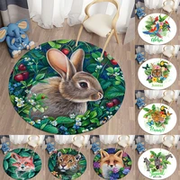 jungle animal print round carpets for living room rug children carpet home bedroom kid room floor mat soft mat for children