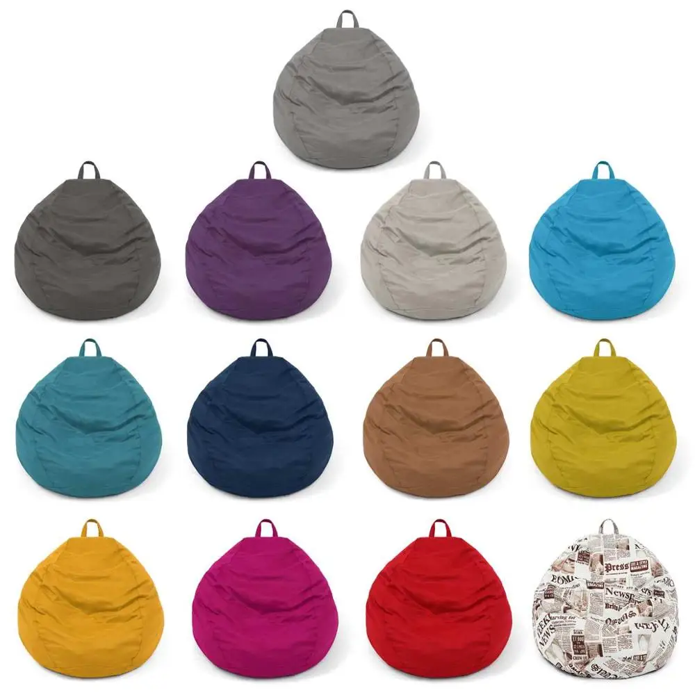 Чехлы для диванов Lazy BeanBag стулья без наполнителя из льняной ткани мешок отдыха