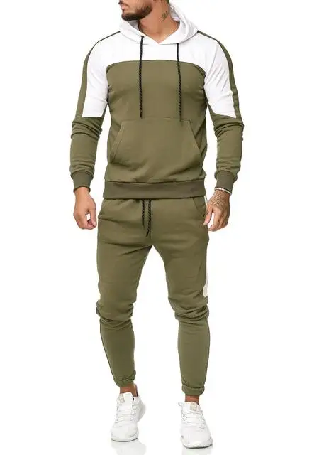 

Mens Tracksuit Jogging Suit Side Stripe Hoodies Set Man Fleece Hoodies and pants Male Work Out Clothes Jogger Set Gym Clothing