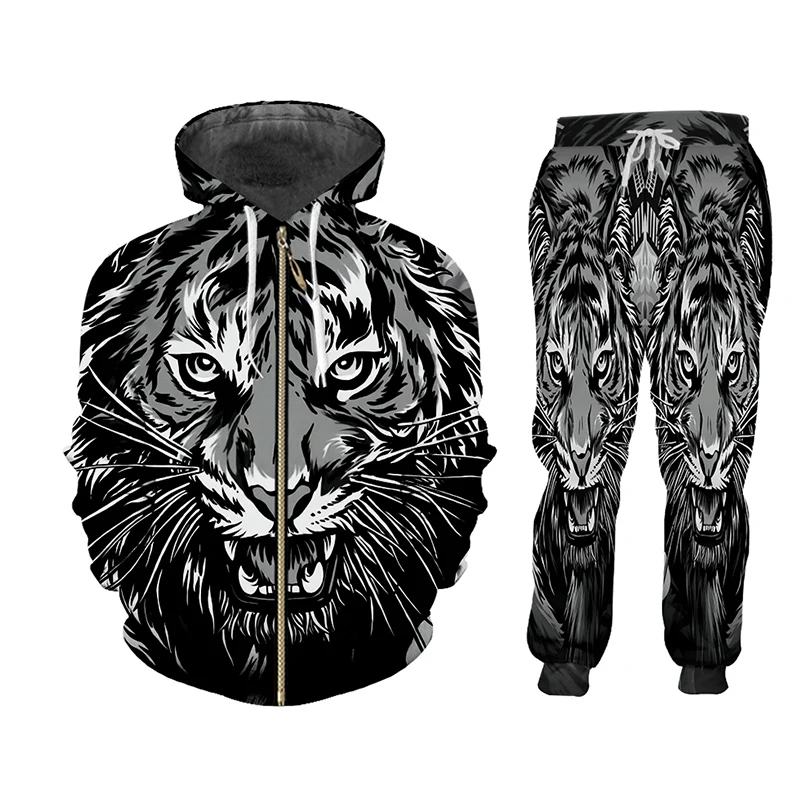 

Мужской свитер с капюшоном и 3D-принтом короля льва, осень/зима, мужская спортивная одежда, мужской костюм с длинными рукавами
