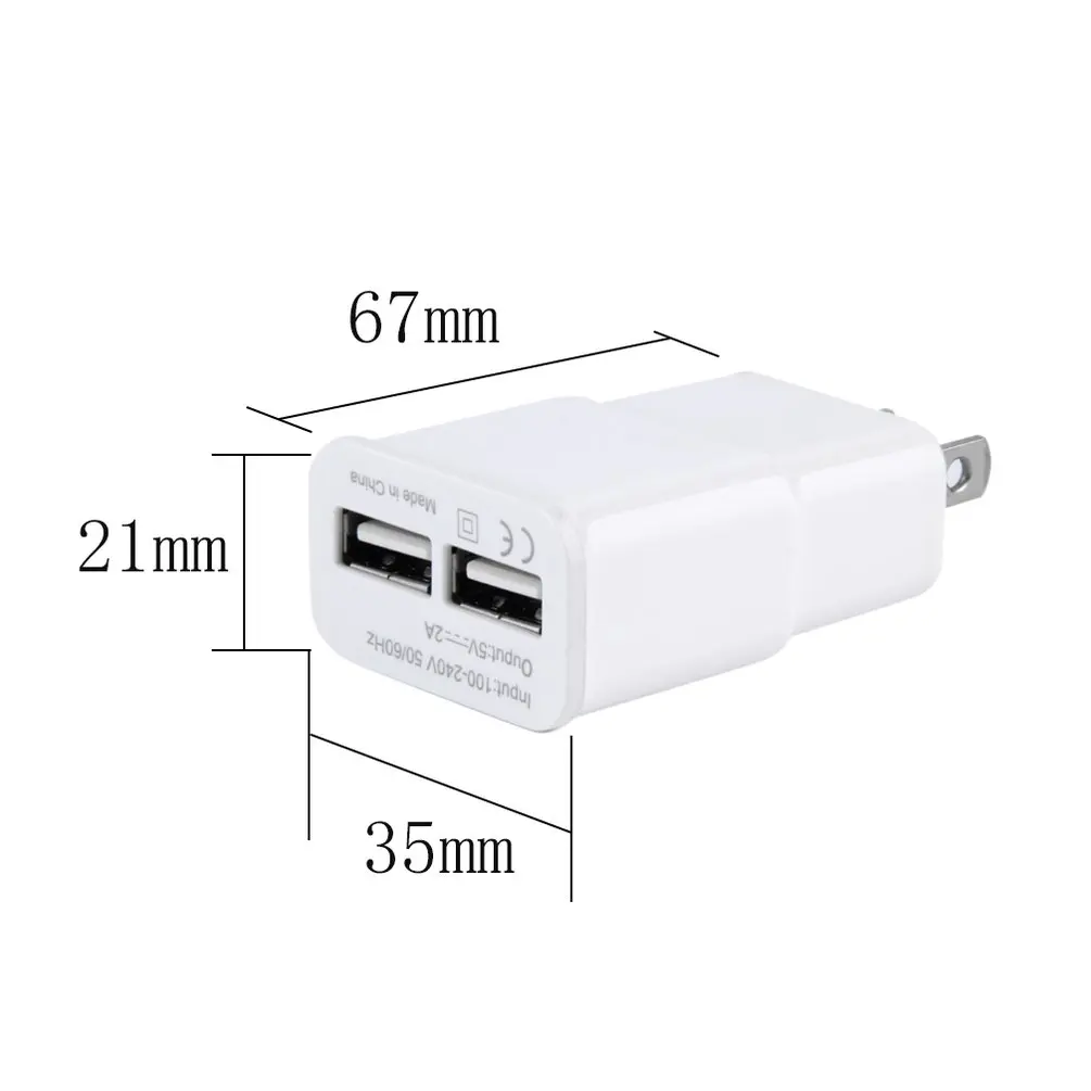 AC настенное Зарядное устройство планшета Мощность адаптер 5В 2A Dual USB 2-Порты и разъёмы для путешествий зарядный США для мобильного телефона PC белый/штепсельная вилка европейского стандарта