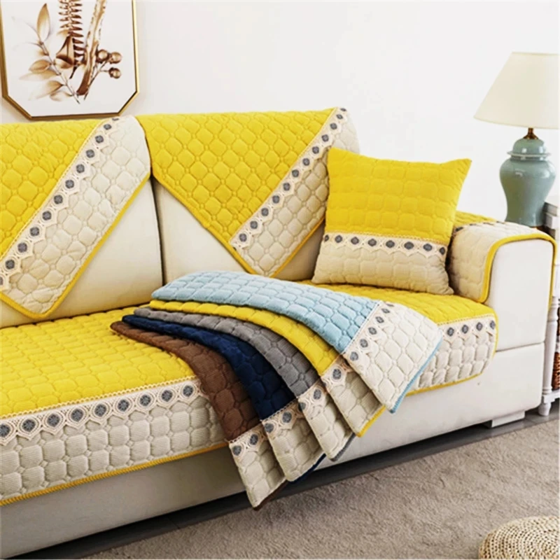 Modern Style Sofa Covers Cushion Velvet Thicken Multi-size Simple Design Cover for Living Room Solid Couch | Дом и сад