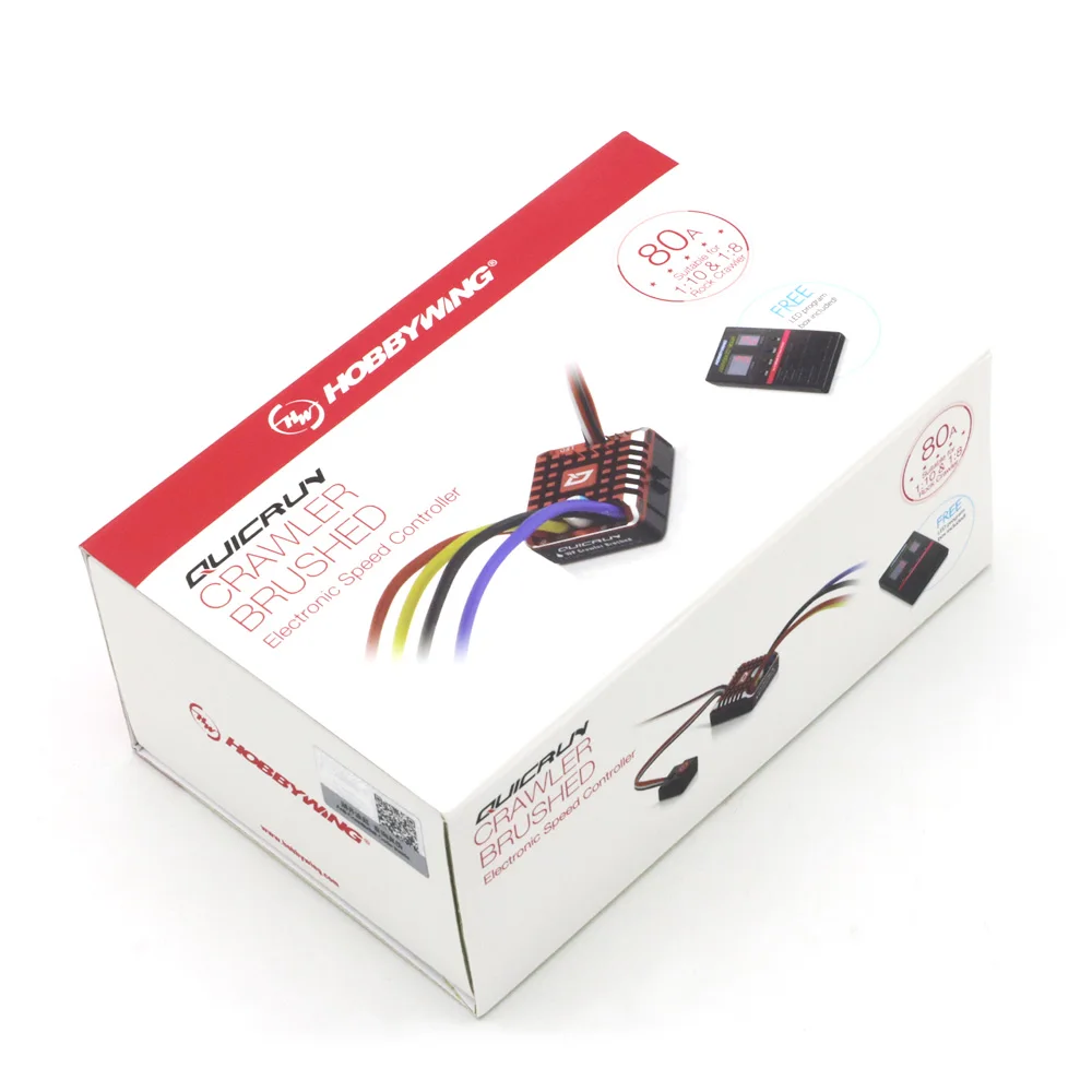 Hobbywing QuicRun WP 1080 гусеничный водонепроницаемый матовый ESC встроенный BEC 2-3S Lipo со светодиодный программной картой для 1/10 1/8 RC автомобилей
