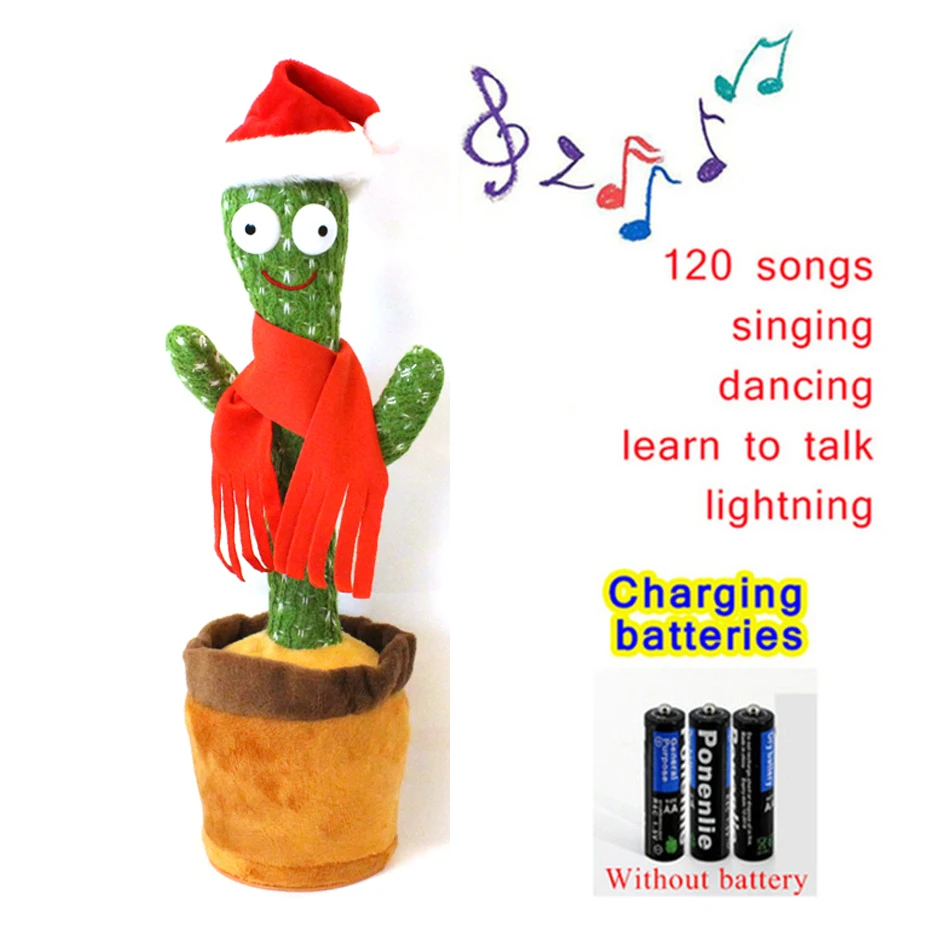 

Cactus Plush Toy Electric Singing 120 English Songs Dancing And Twisting Cactus Luminous Recording Learning To Speak Twisting Pl