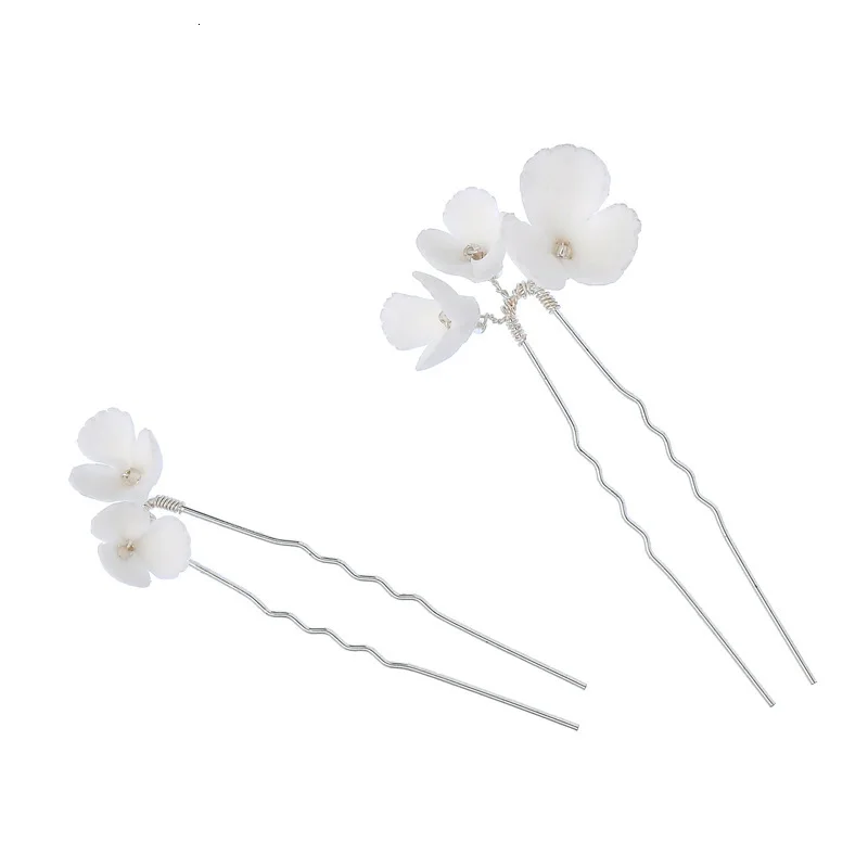 Женские шпильки для волос керамические заколки с белыми цветами гребни невесты