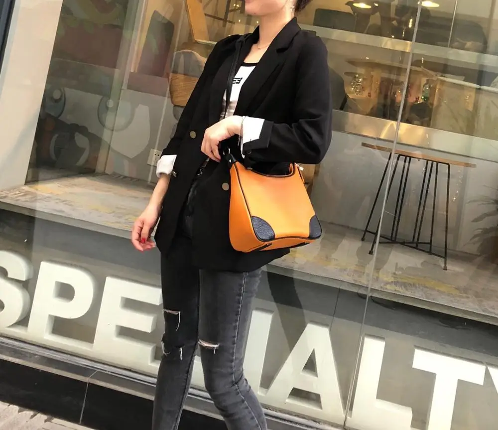 

free shipping 2020 the new style fashion and simple genuine cow leather women one shoulder bag crossbody bag 27cm 5color