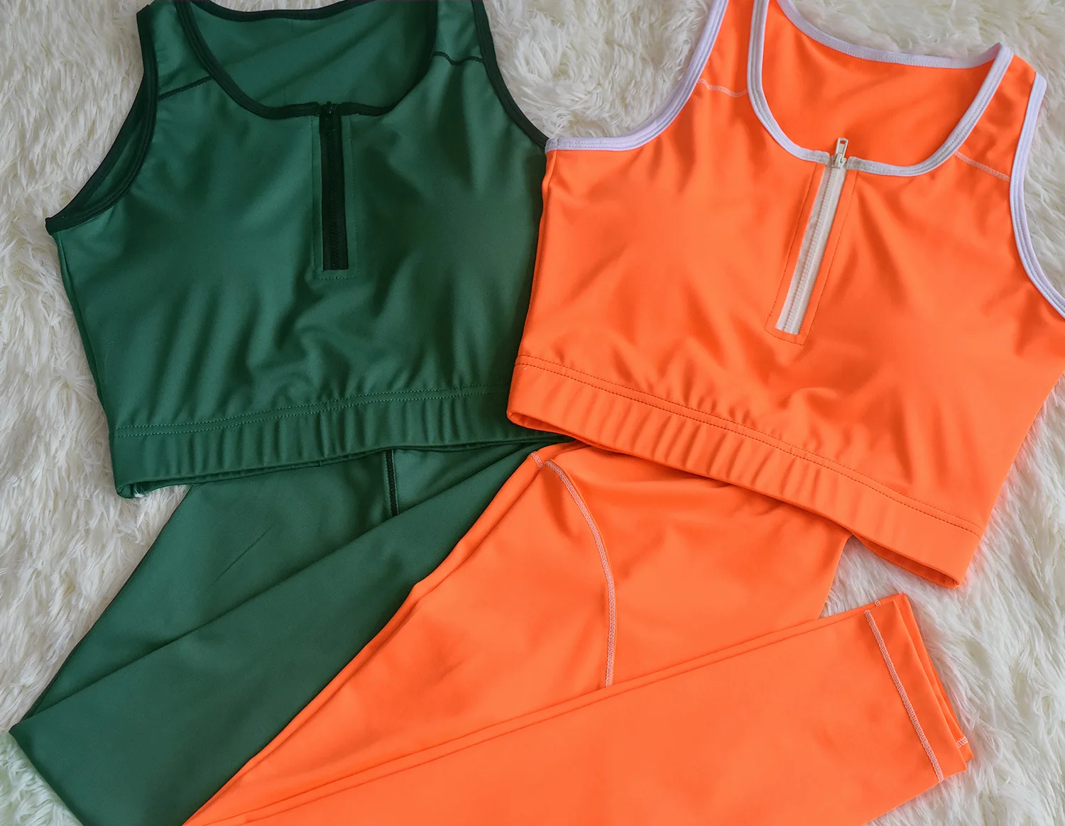 

2 Piece Set Women Workout Clothing Yoga Set Contrast Stitching Yoga Clothing Front Zip Bra Leggings Gym Outfit Sport Suit Women