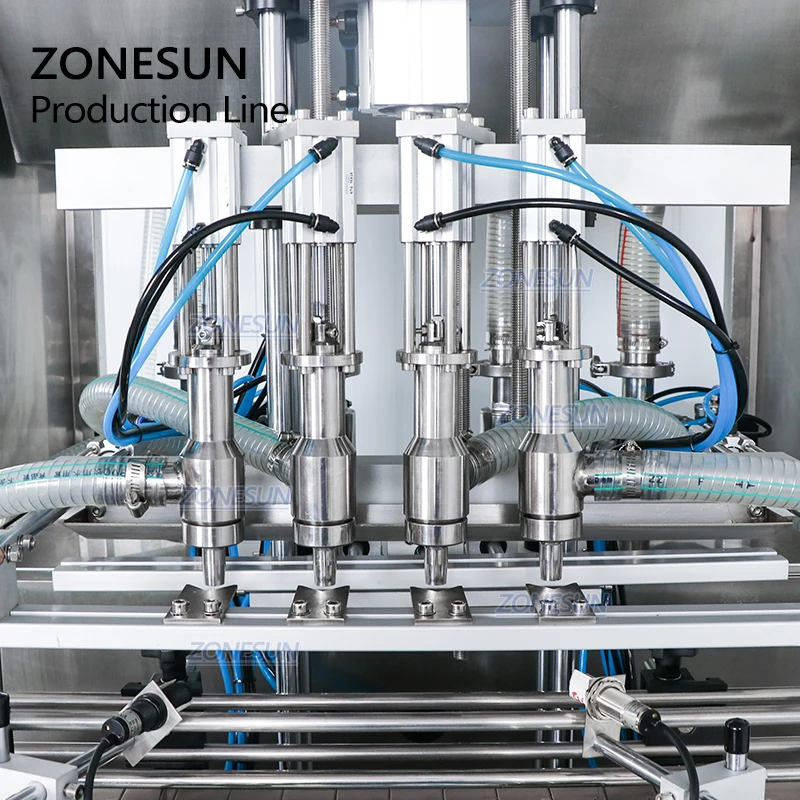 

ZONESUN Juice Milk Jar Honey Hand Sanitizer Liquid Filler Automatic Water Bottle Filling Capping Labeling Machine