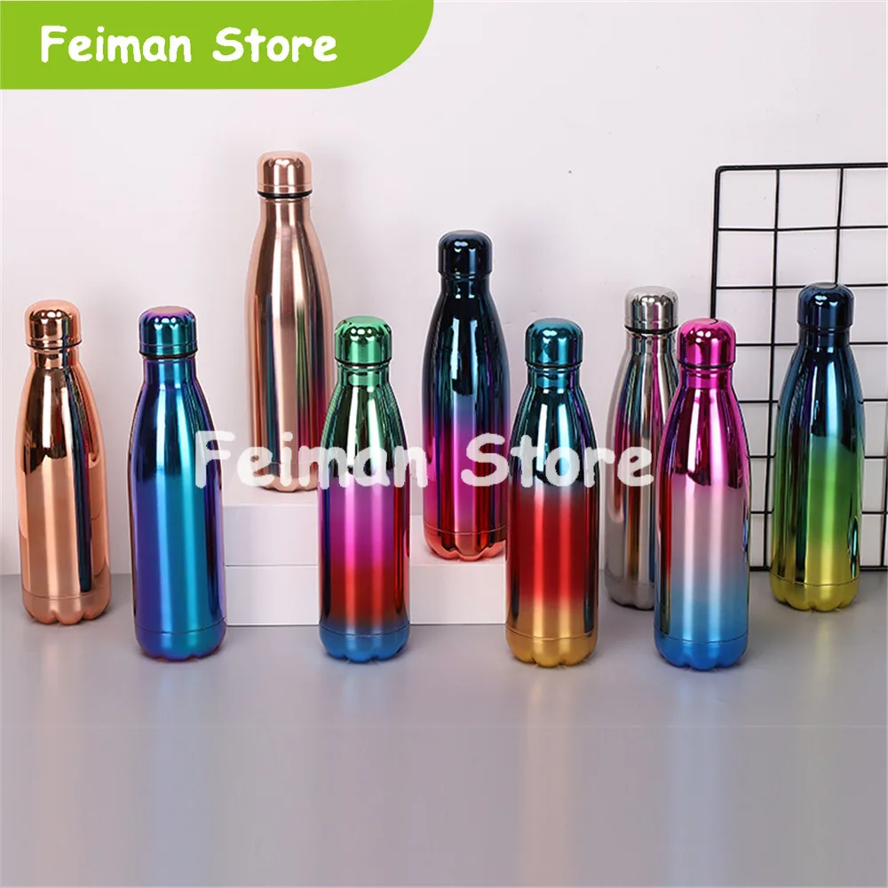 Розовое золото термос свободная вода BPA бутылка градиент портативный из