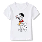 Футболки для мальчиков и девочек с мультяшным принтом, 101 далматинцев