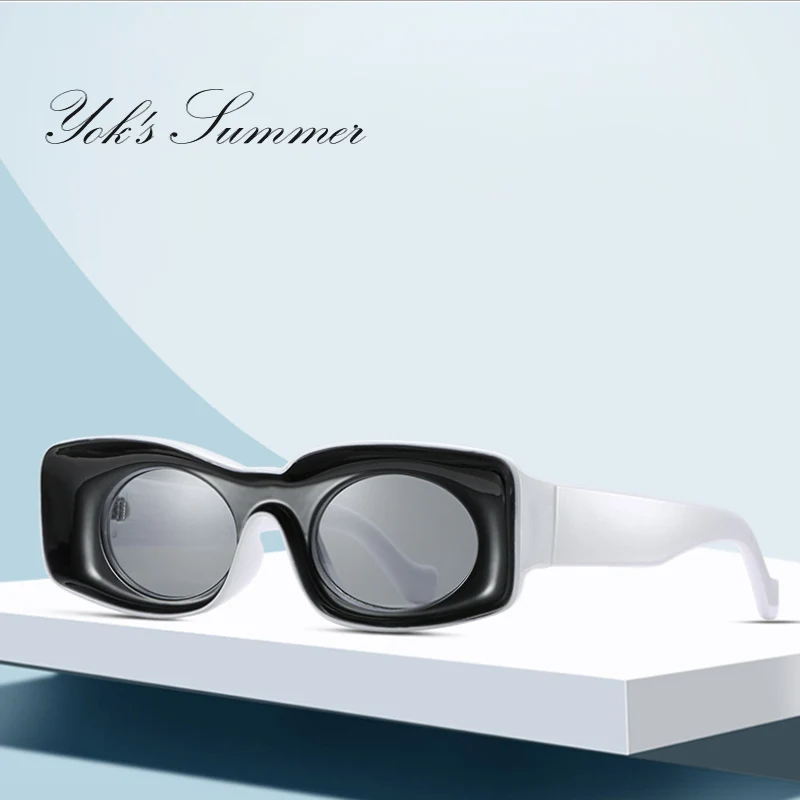 YOK'S модные маленькие квадратные солнцезащитные очки для женщин и мужчин