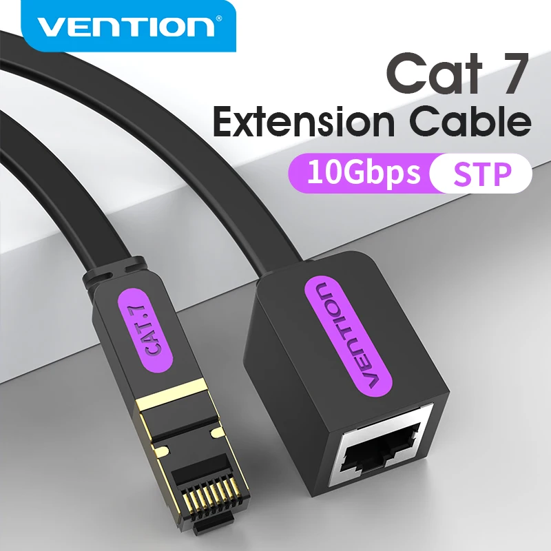 Удлинитель Ethernet Vention Cat7 RJ45 Cat7/Cat6 адаптер для ПК ноутбука роутера модемного кабеля