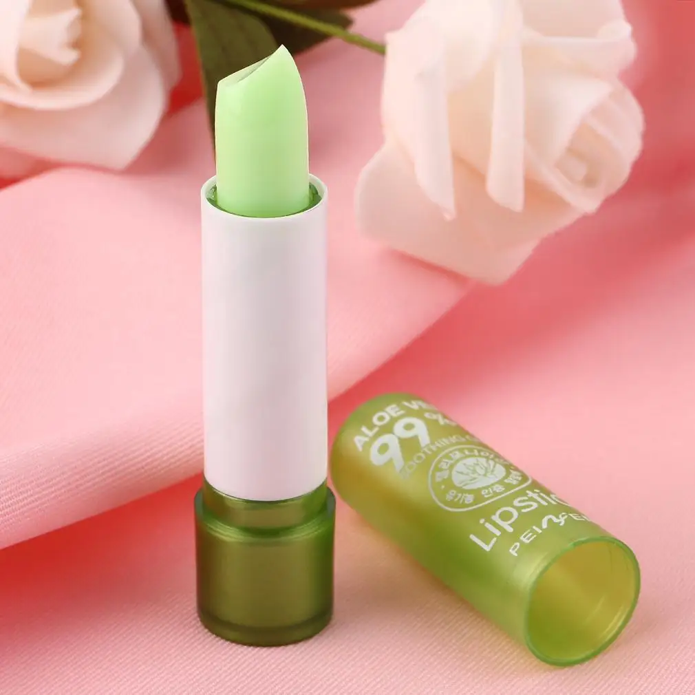 Портативный размер натуральный растительный гель алоэ бальзам для губ помада