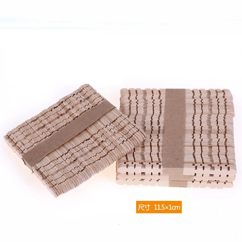 

50Pcs DIY Wooden Stick Popsicle Ice Cream Sticks Colorful Hand Crafts Art Creative Educational Toys For Children Kids Baby Craft