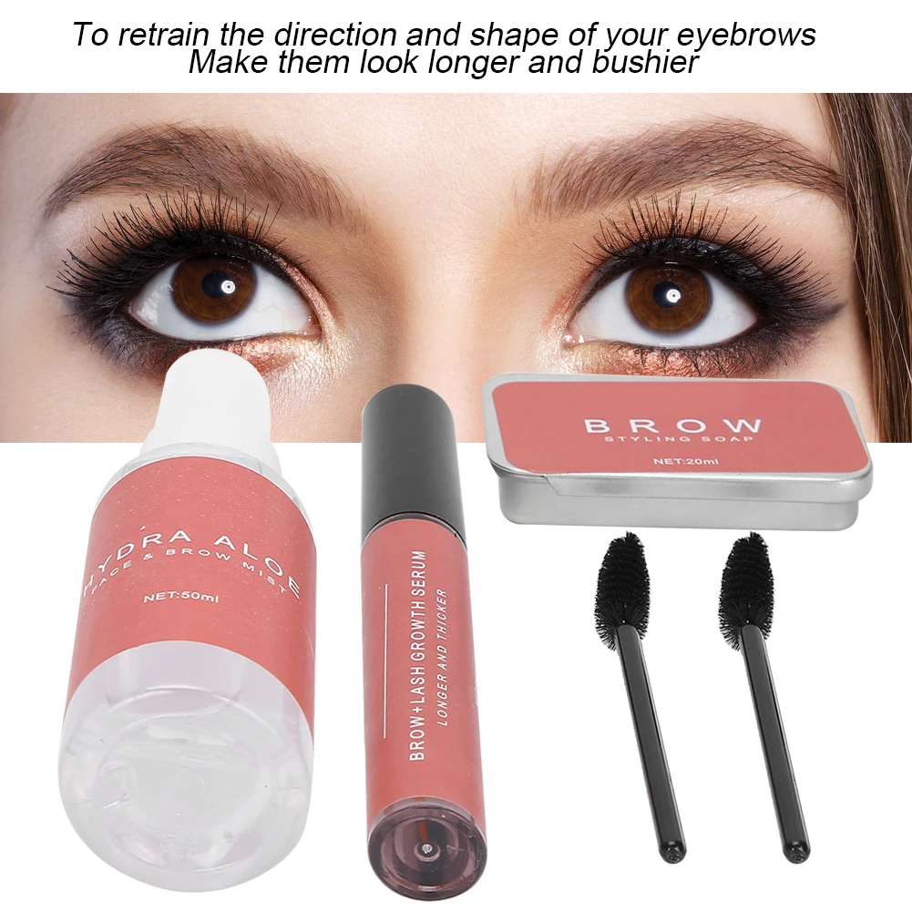 

Eyebrow Pencil Brush Styling Soap Brow Growth Serum Makeup Kit 5ml eyebrow serum 50ml Aloe Vera Water Brow Styling Soap 0.7oz