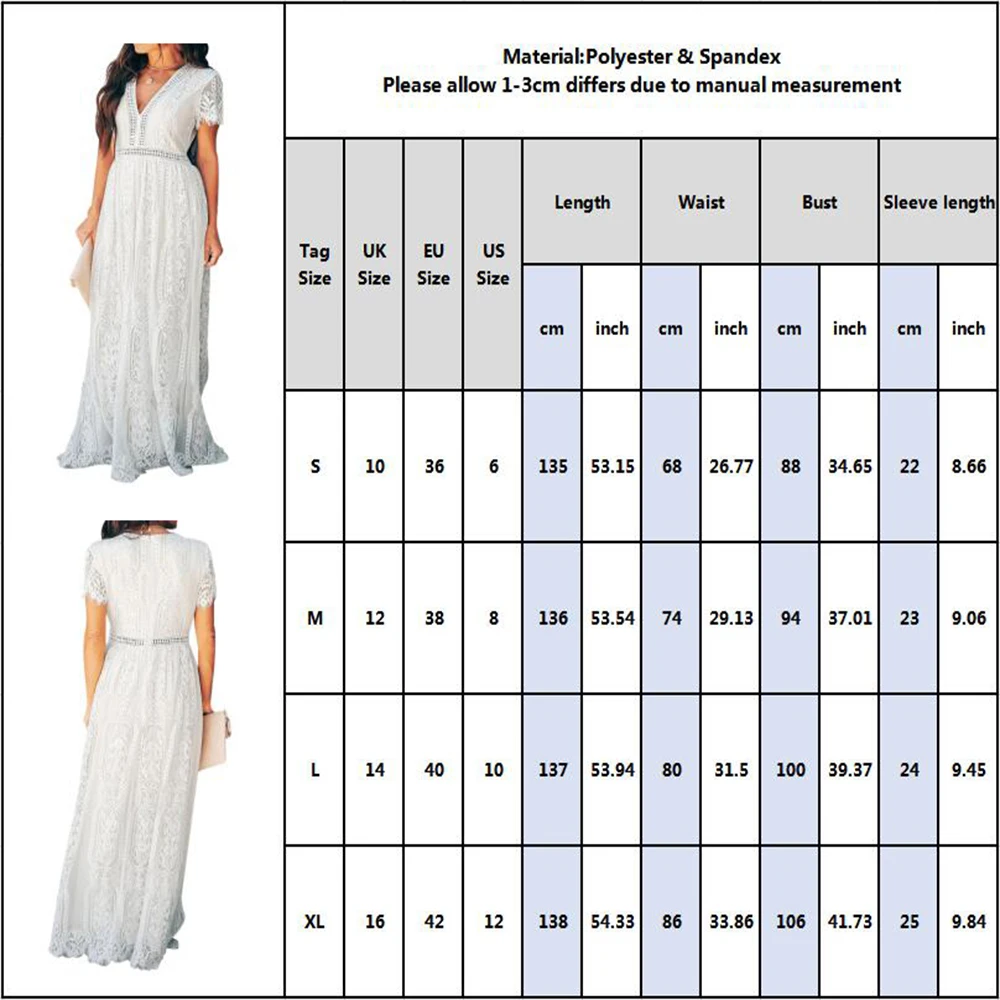 Женское длинное вечернее платье А-силуэта с V-образным вырезом и коротким рукавом