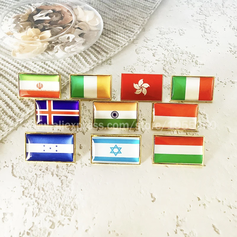 Металлическая Булавка с национальным флагом квадратная булавка по всему миру