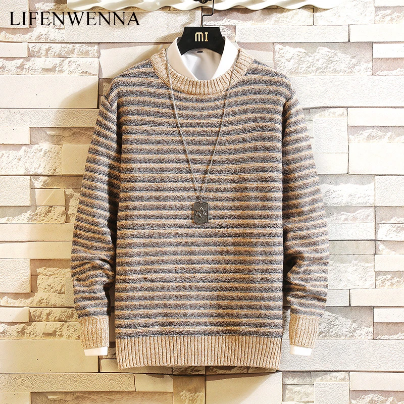 Мужской осенне зимний облегающий пуловер с круглым вырезом|pullover boy|pullover menpullover women