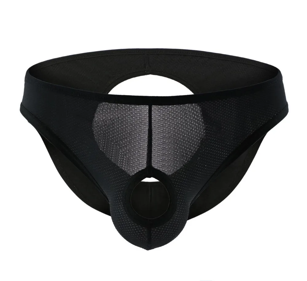Брендовые мужские стринги с открытой промежностью однотонные G отверстиями