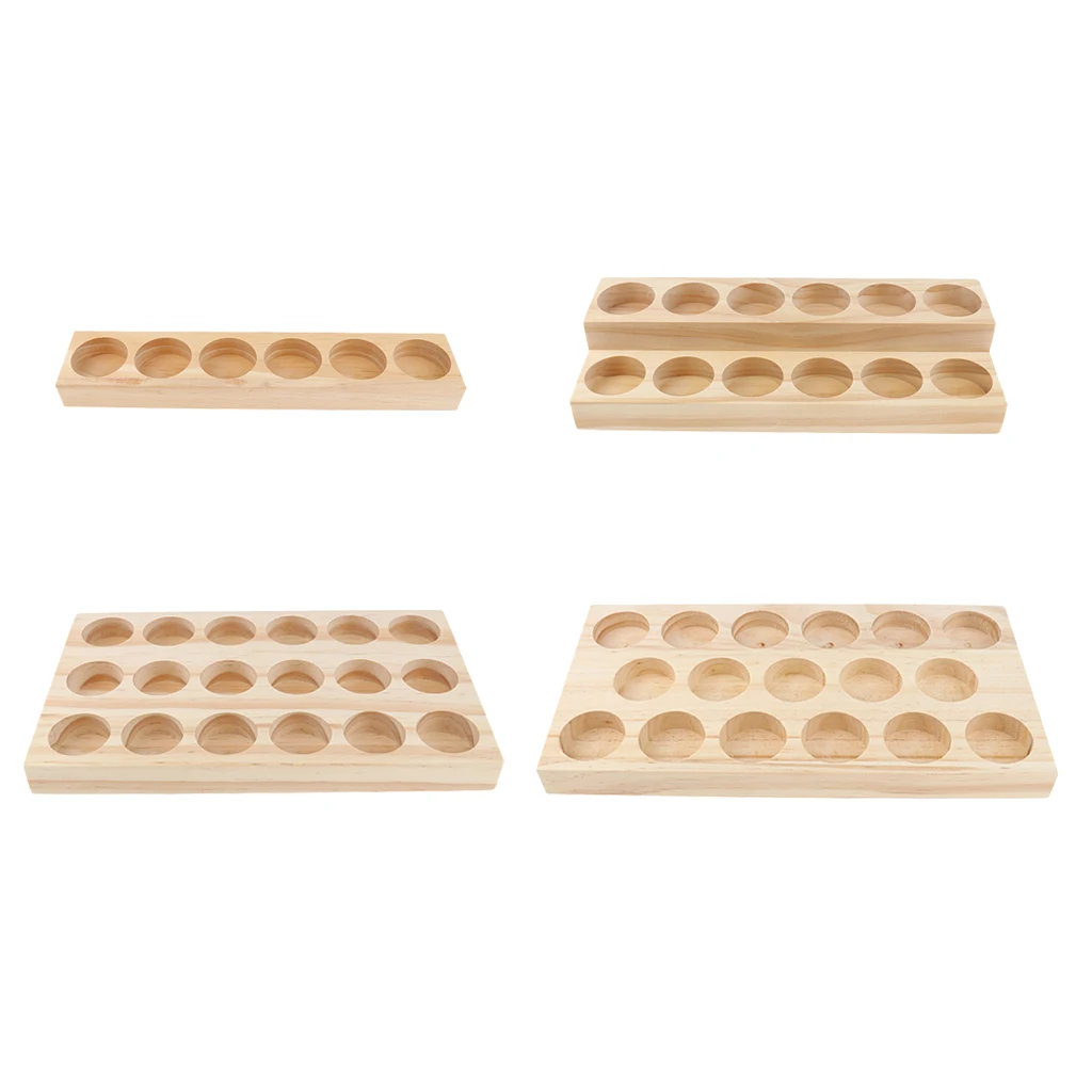 

Wood Essential Oil Displaying Storage Organizer Rack Hold 6pcs 15ml Bottles