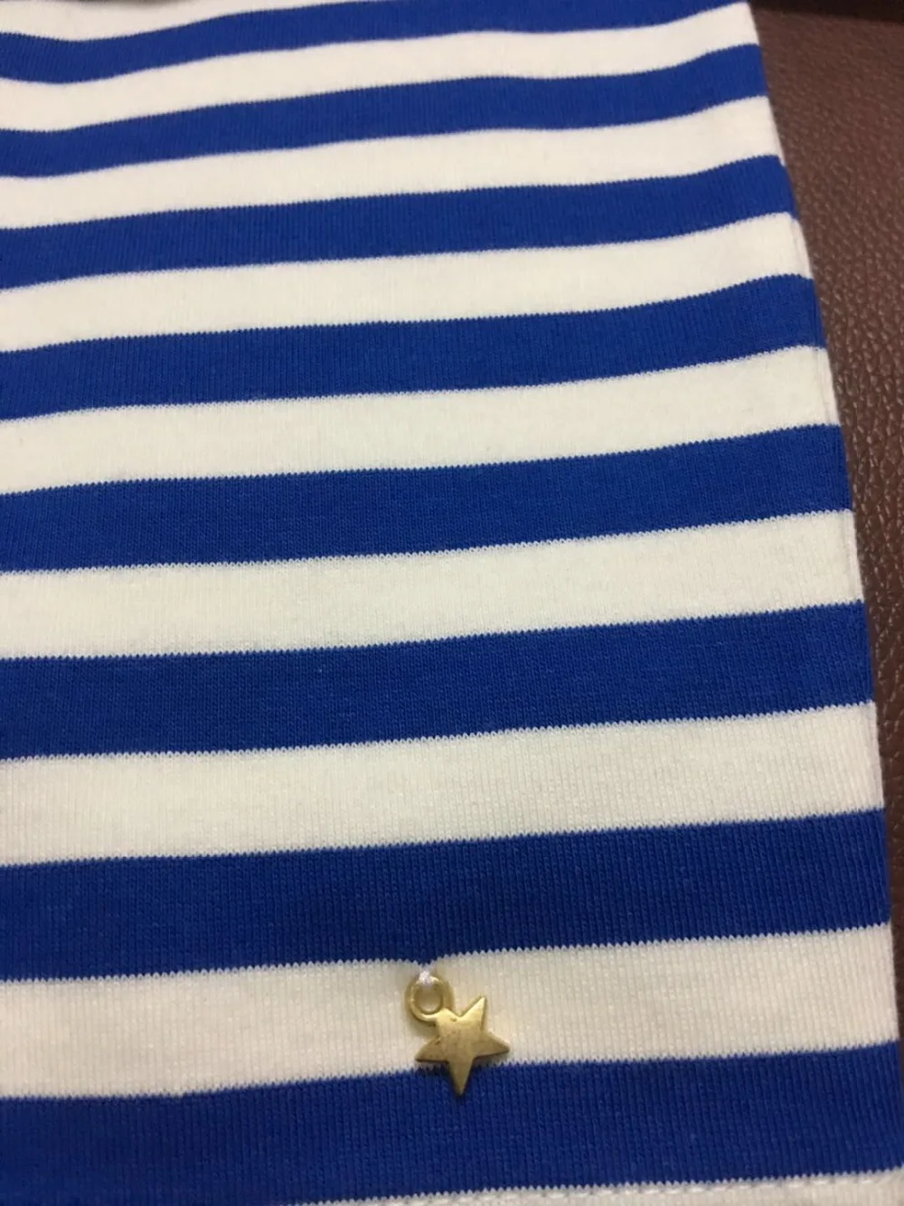 

Women's Knitted Horizontal Stripes Cardigans Embroidered with Lemon Blue Top