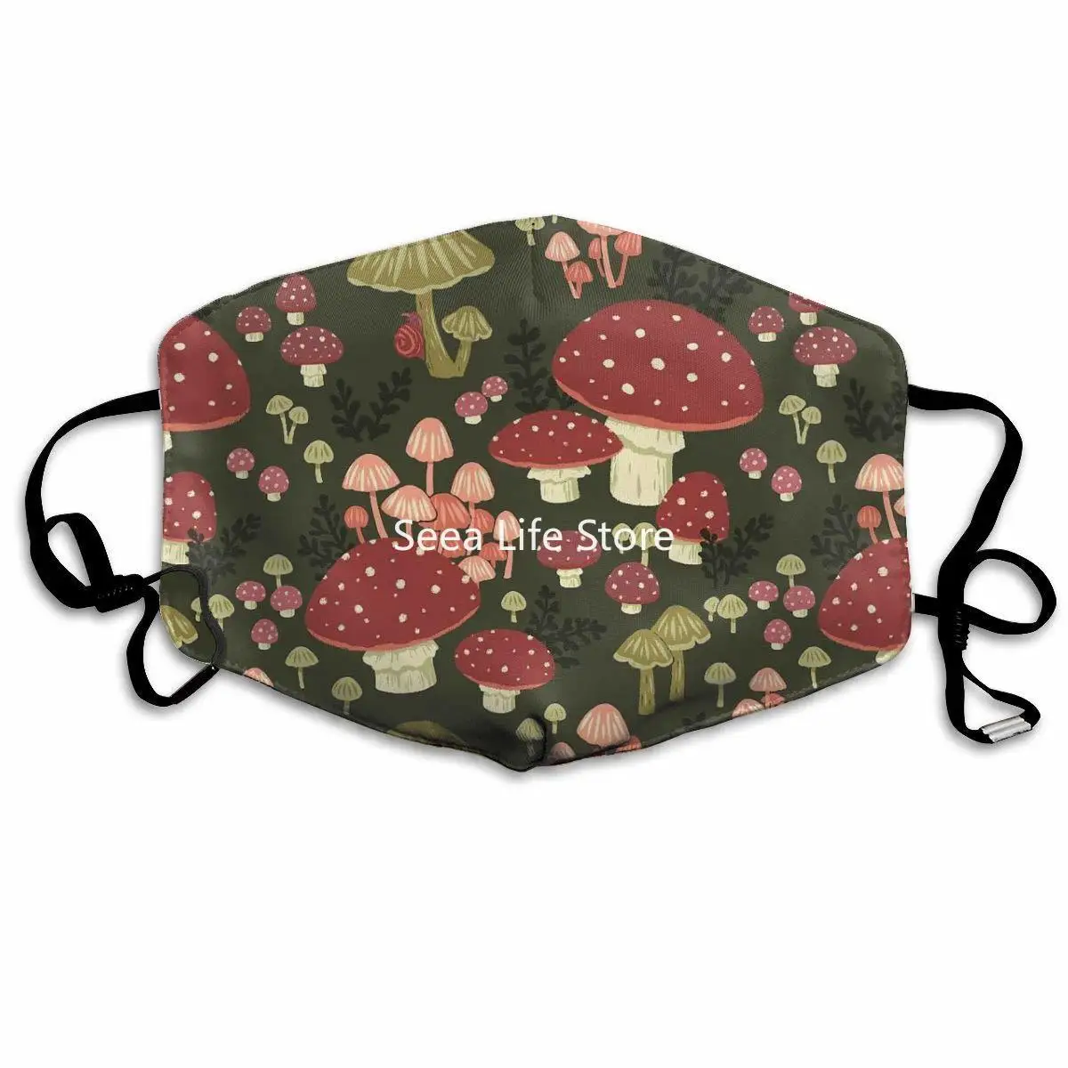 Маска для ежедневного одевания с грибами от пыли многоразовая моющаяся маска