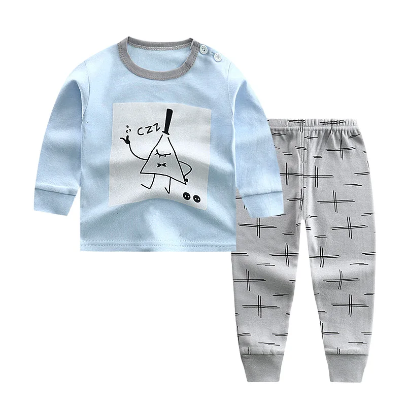 CYSINCOS Spring Autumn Boys Clothing Sets Cotton Long Sleeve T-shirt Pant Suit Children Cartoon Pattern Clothes Pullovers Outfit | Детская