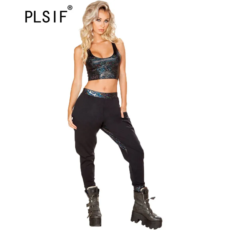 Крутой Модный женский спортивный комплект сексуальный жилет без рукавов