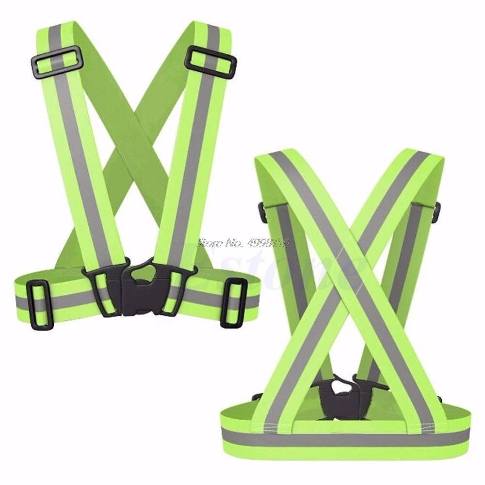 Светоотражающий жилет Регулируемый с полосками для обеспечения безопасности