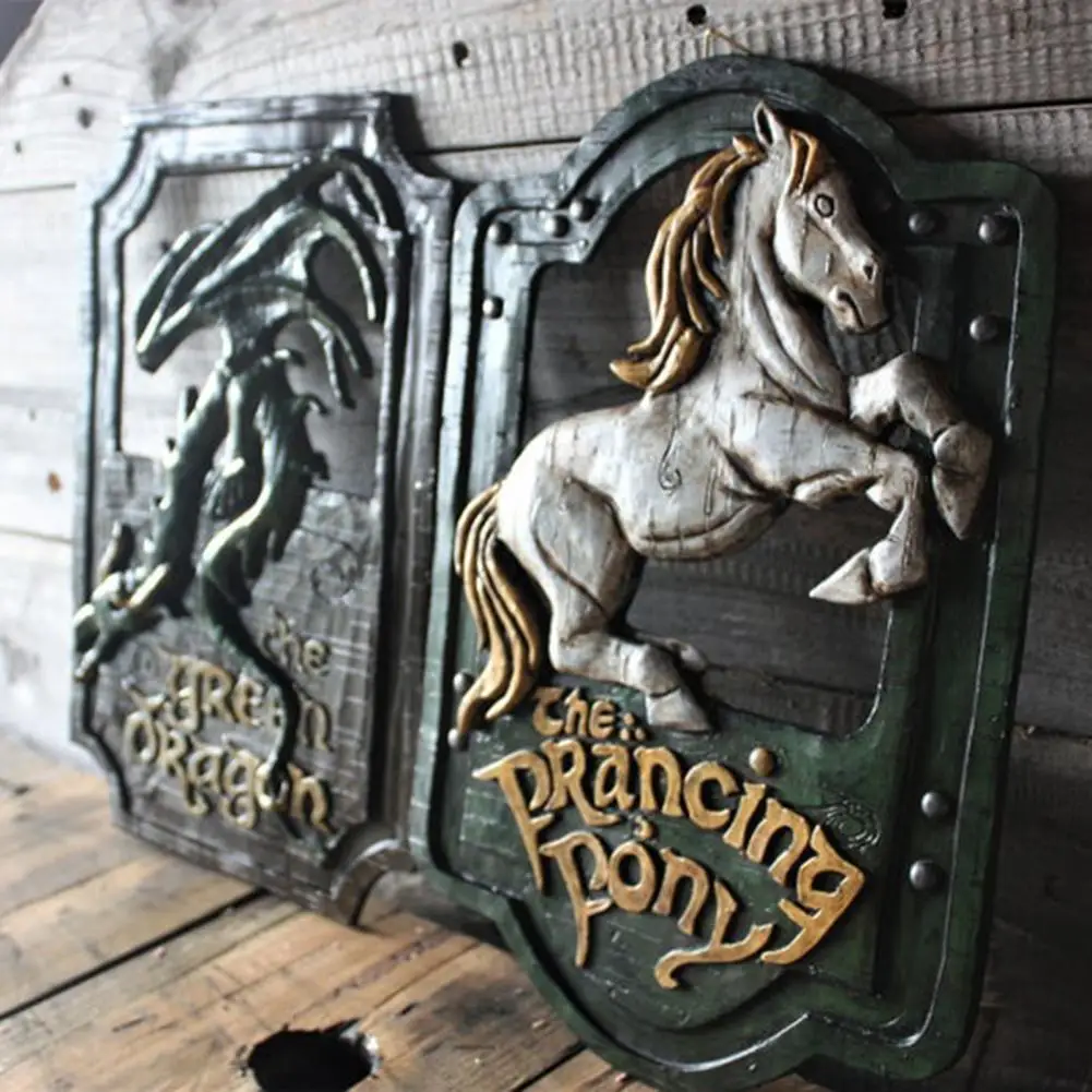 Colgante de pared de resina Vintage para el hogar, adorno decorativo de Animal montado en la pared-5