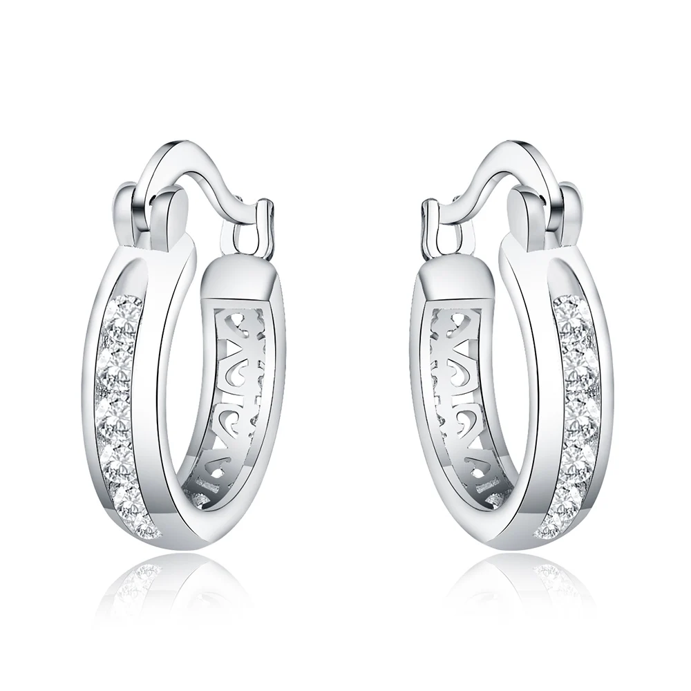 Свадебные модные круглые серьги кольца с кристаллами и фианитами золотого цвета