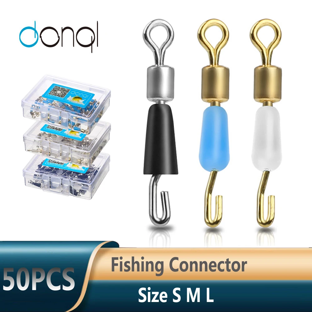 DONQL 50 шт./лот рыболовный крючок с быстрым разъемом Подшипник Вертлюг твердые