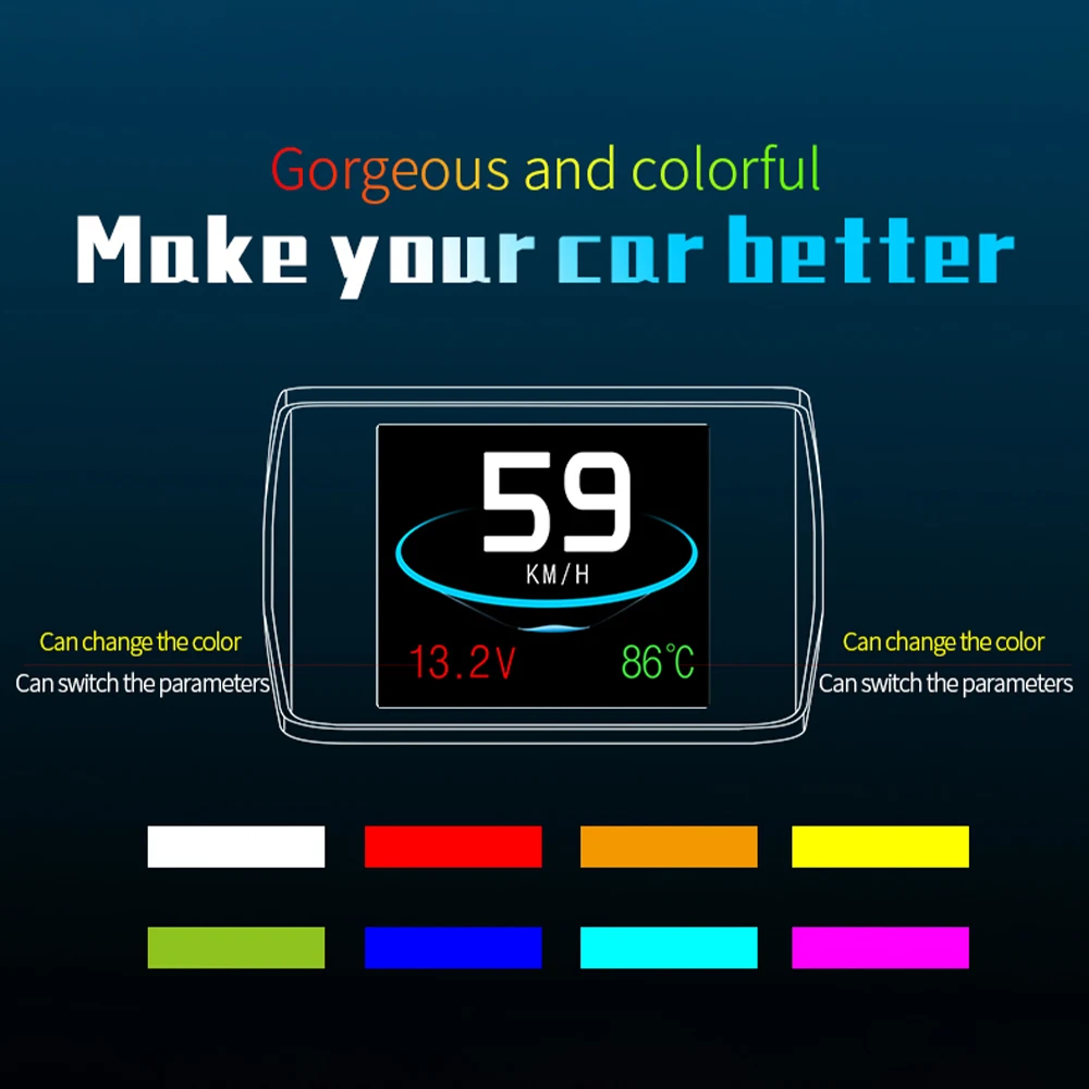 P10 OBD 2 II автомобильный дисплей HUD на лобовом стекле Спидометр турбо повышающее