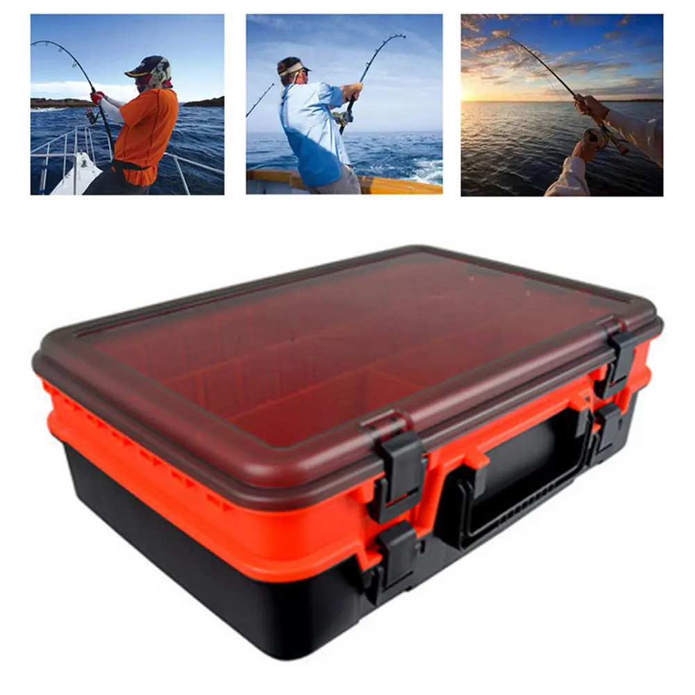 

Lures Box Fishing Tackle Baits Box 2-Sided Fishing Tool Box Waterproof For Outdoor Fishing Tool Box For Fishing 12 Baffles