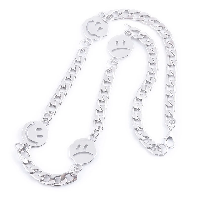 Ожерелье Kpop с улыбающимся лицом для женщин мужчин детей уличный чокер в стиле