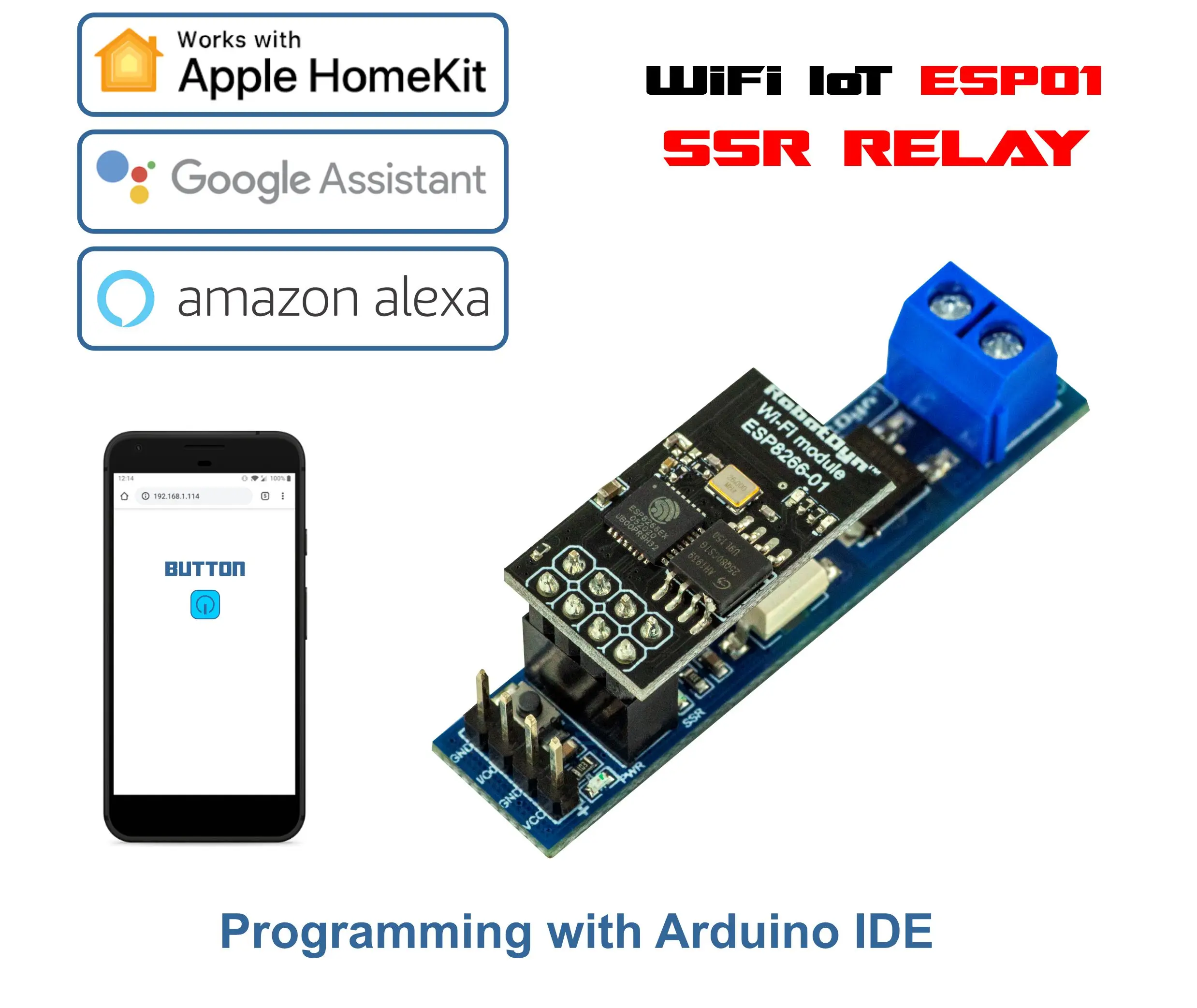 Релейный модуль Wi-Fi IoT ESP01 ESP8266 SSR твердотельное реле для переключателя