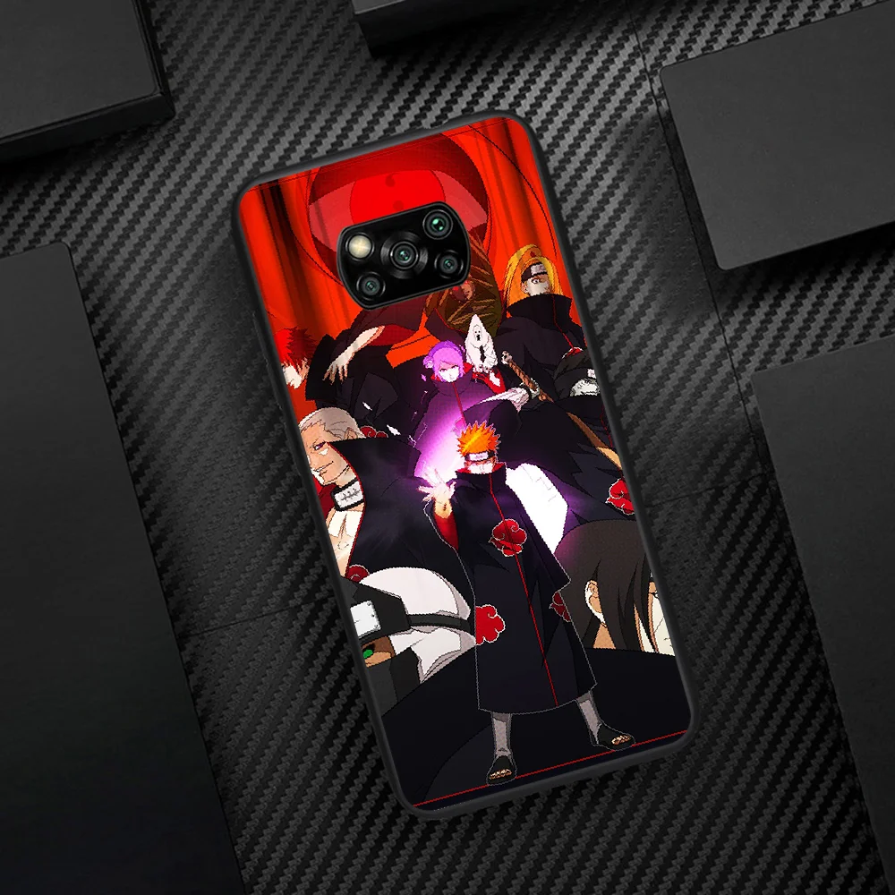 

Anime N-Naruto Akatsuki Kakashi Itachi Phone Case Cover Hull For Xiaomi Mi A2 A3 8 9 SE 9T 10 10T Lite Pro Ultra Poco X3 black