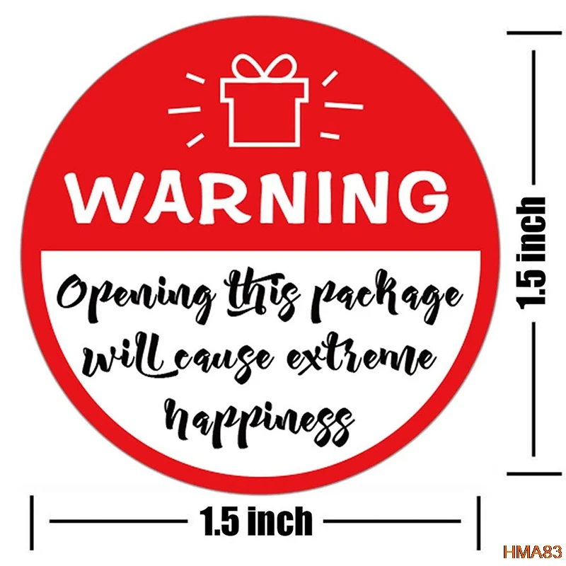 

500pcs/roll 1.5inch Red Warning Extreme Happiness Sticker Labels For Business