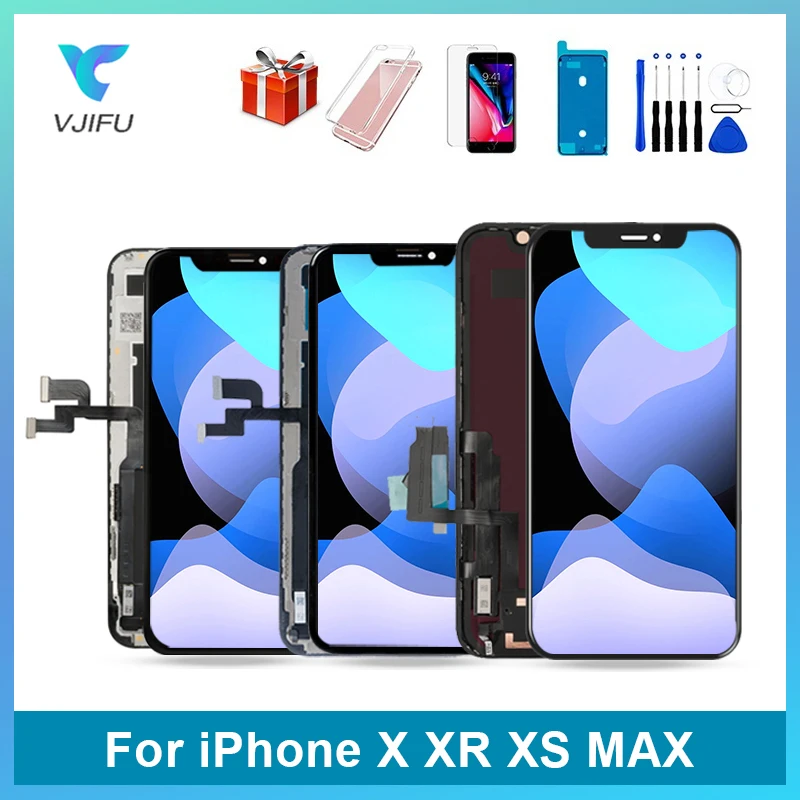 Original LCD Display For iPhone X XS MAX XR 3D Touch Digitizer Assembly Factory Price 11 Pro Max OLED TFT LCD Screen Replacement