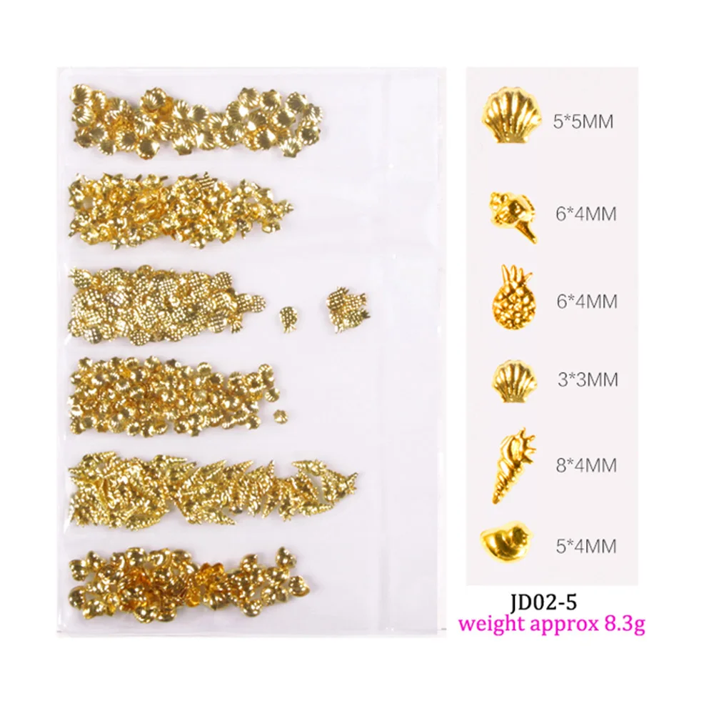 6 Grid/Pack Mixed Size 3D DIY Hollow Metal Frames Nail Art Decorations 3-9mm Gold Silver Rivets Manicure Accessories Decor | Красота и