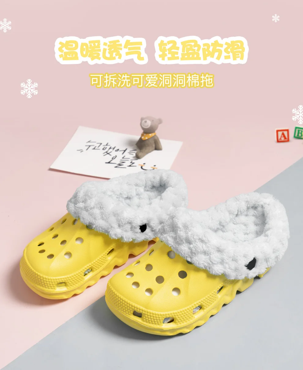 Ltolo Children Kids Boys Girls Mules Warm Clogs Winter Crock Garden Sandals Slippers Cave Hole Baby Shoes For Boy Girl  EUR24-35