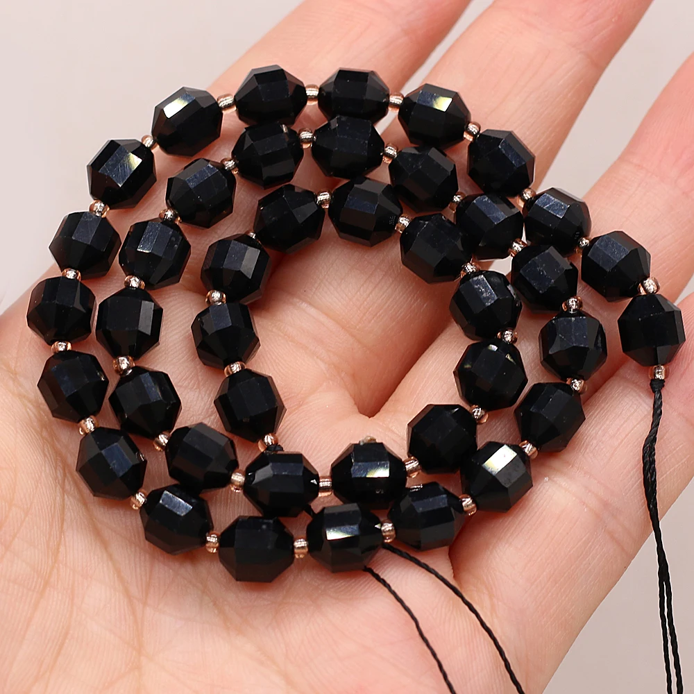 

Natural Stone Semi-precious Stones Faceted Beaded Black Agate Used for DIY Jewelry Making Necklace Bracelet Accessories 8mm