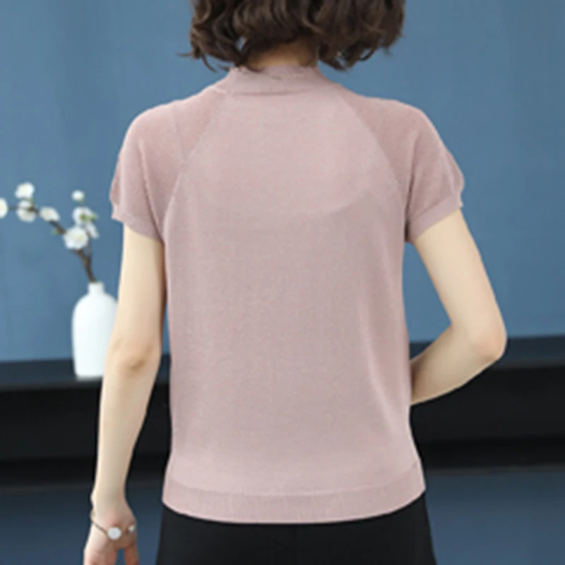 Shintimes женская футболка одежда вязаный свитер ажурная женский летний топ Женская